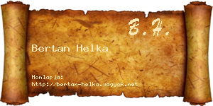 Bertan Helka névjegykártya